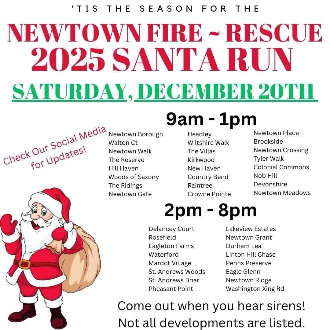 Santa Claus Is Coming To Newtown And He'll Be Riding A Fire Truck